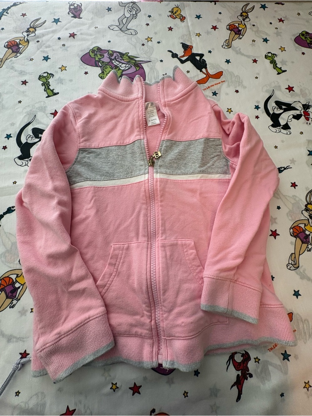 Prospirit Pink and Gray Girls Zip-Up Jacket